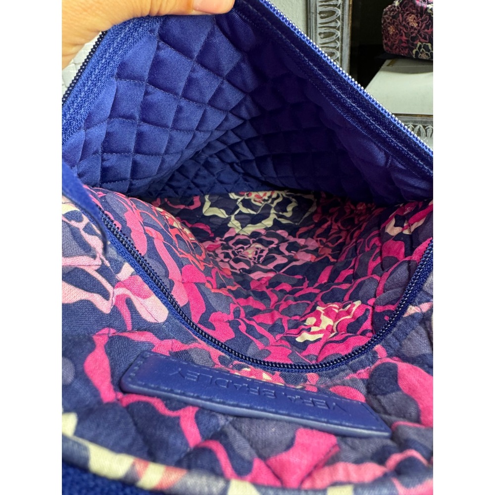 Vera Bradley Quilted Cotton Backpack Pink Navy Blue Floral School Travel Bag - Picture 16 of 16